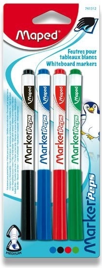 Maped whiteboardtuscher Marker'Peps, sæt 4 stk.