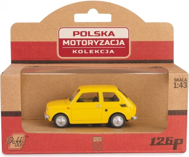 Bilmodel Fiat 126p gul 1:43