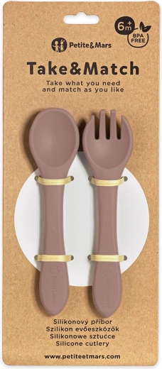 PETITE&MARS silikonebestik Take&Match Velvet Latte til børn 6 m+
