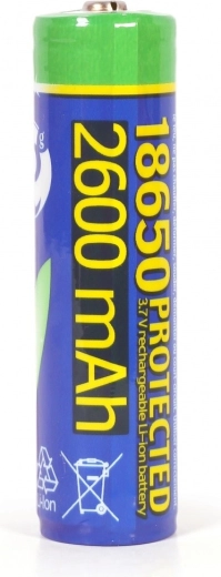 Li-ion batteri 18650 3,7 V 2600 mAh med beskyttelse