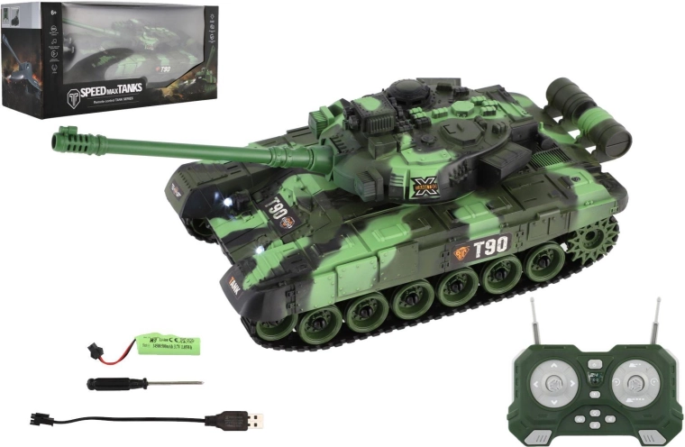 RC-tank med fjernbetjening 2,4 GHz med lys og lyde - 1 stk.