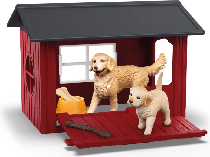 Hundehus med golden retriever Schleich Farm World