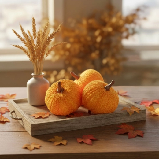 Efterårsdekoration græskar med clips, orange, 3 stk.