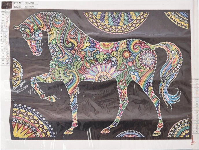 Diamantmaling lysende hest 30 × 40 cm