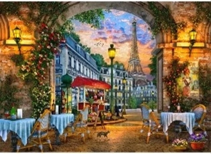 Diamantmaling Farverig parisisk gade 30 × 40 cm