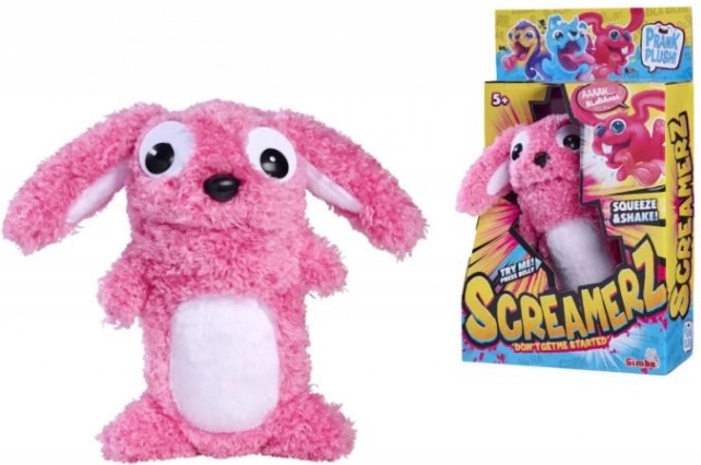 Plysbamse ScreamerZ lyserød kanin 30 cm