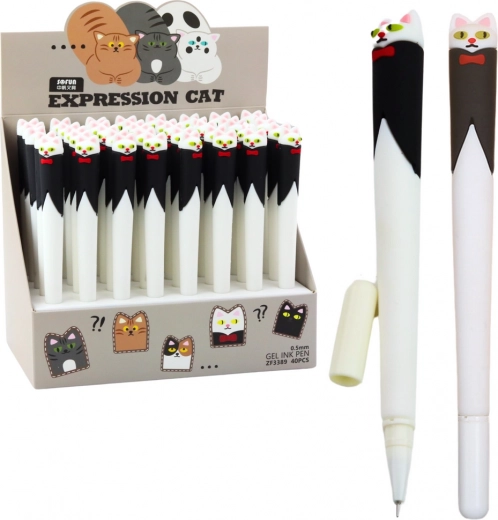 Gelpen med kat og butterfly, blå blæk