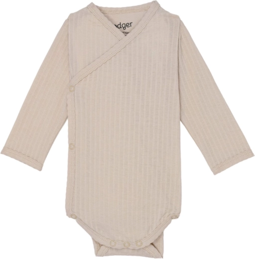 Lodger romper/body med lange ærmer seersucker birch 68