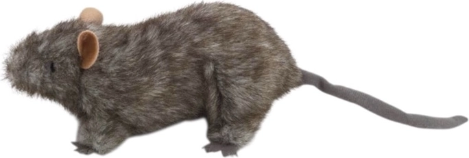 Grå plysmus 12 cm