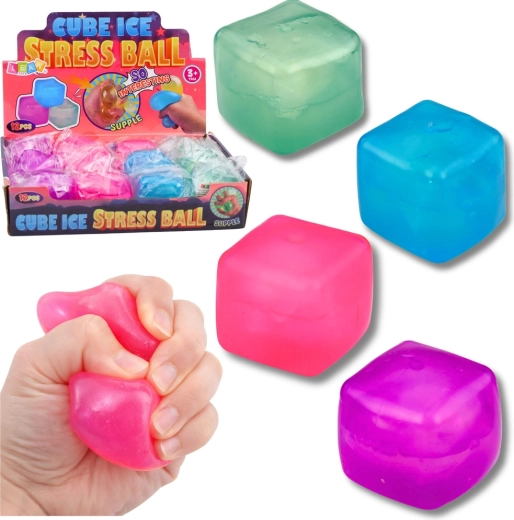 Anti-stress squishy bold i form af isterning 5,5 cm