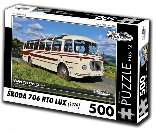 Puslespil Retro-biler: Škoda 706 RTO LUX – bus, 500 brikker