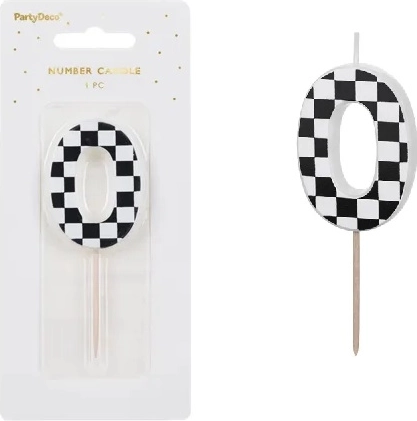 Fødselsdagslys i form af tallet 0 (mix) 5,5 cm - 1 stk.