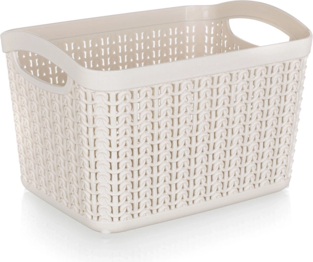 Rattanlook kurv 3,3 l creme 21 × 16 × 13,8 cm