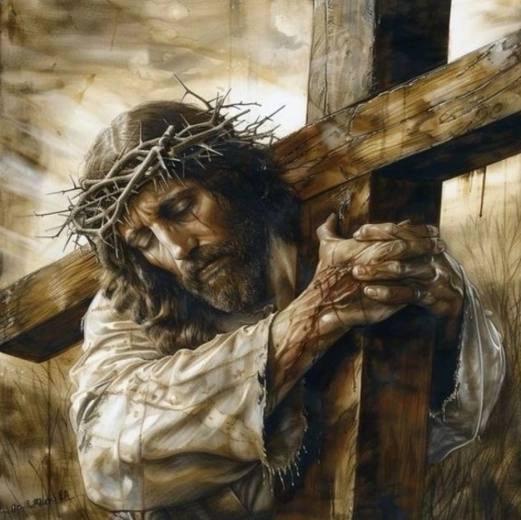 Diamantmaleri Jesus bærer korset 30 × 40 cm