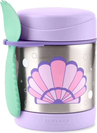 Skip Hop Spark Style rustfri termoflaske til mad med ske-gaffel (musling) 325 ml