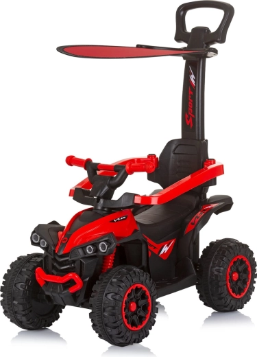 chipolino løbecykel med styrestang og kaleche atv rød