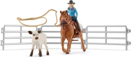 Figursæt med cowgirl og lassofanger fra Farm World