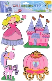 Skum vægdekoration med prinsessemotiv