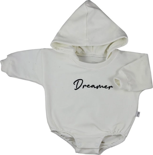 Baby body i baggy-snit med hætte Koala Dreamer – beige