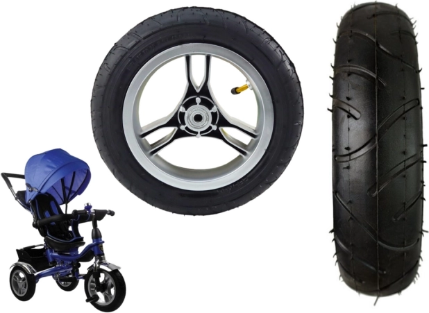 Plastisk baghjul med oppusteligt gummidæk til PRO600