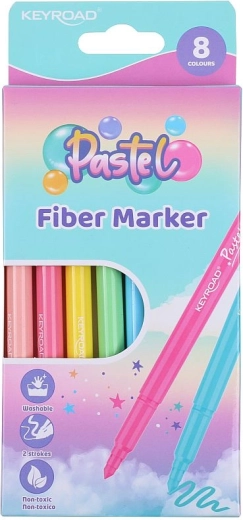Pastelfarvede vaskbare tuscher KEYROAD, 8 stk.