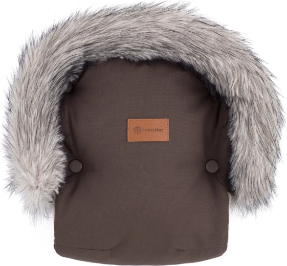 Petite&Mars håndmuffe til barnevogn Furry rich brown