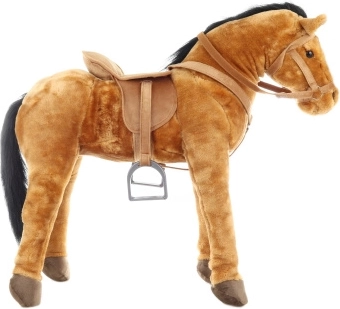 Plysset hest med saddel