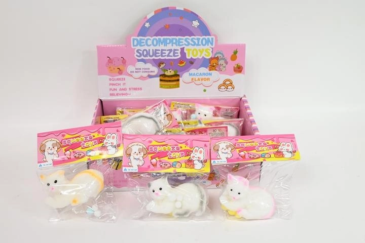 Antistress-kyllingekat til at klemme med pastelfarvede kugler