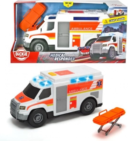 Ambulance med effekter og båre 30 cm
