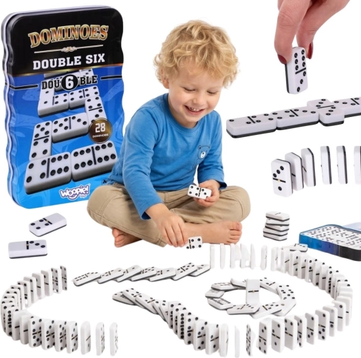 Woopie klassisk domino i metalæske