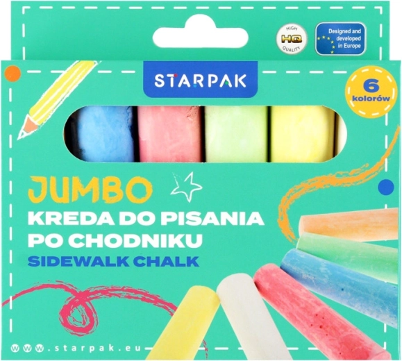 Sæt farvede kridt 6 stk.