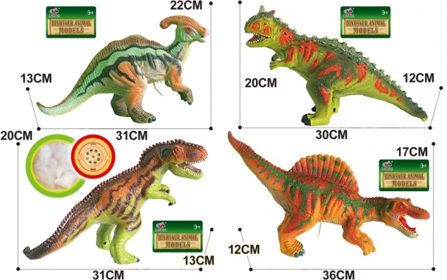 blød dinosaur med lyd 38 cm – 4 typer