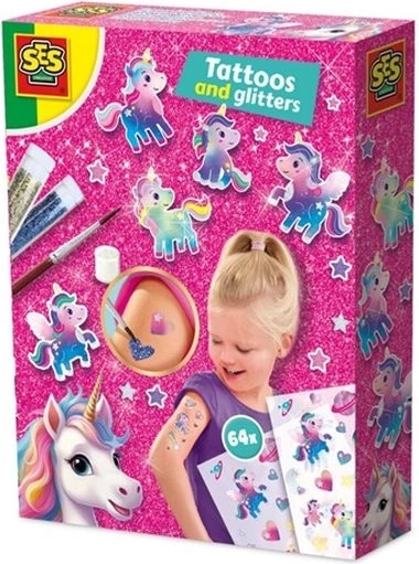 SES Creative enhjørning – tatoveringer og glitter