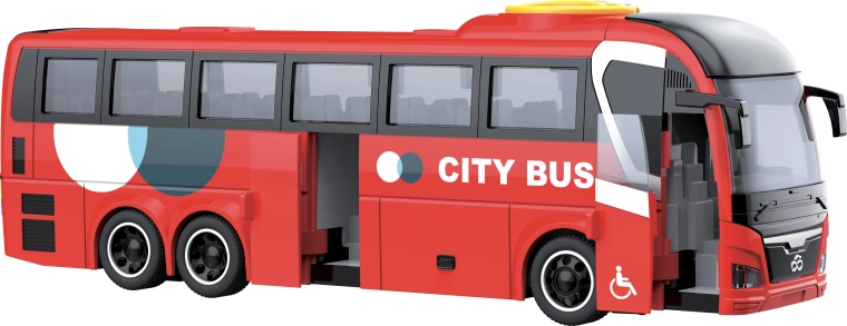 City Service Car bybus 1:16 rød