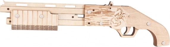 Woodcraft træ 3D-puslespil gummibåndspistol Mossberg