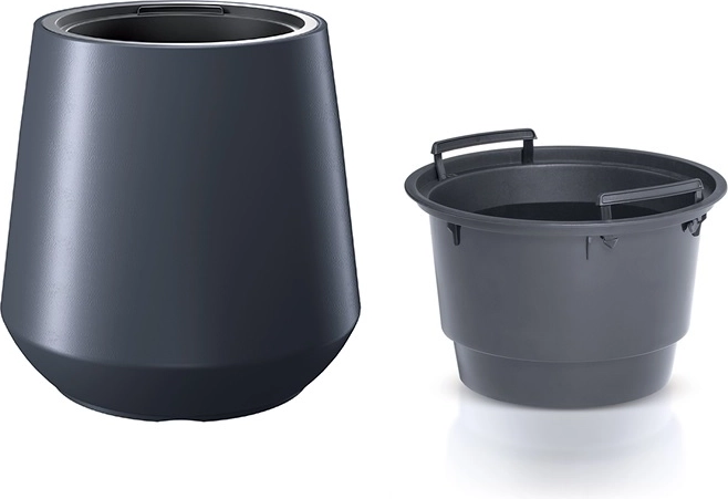 Blomsterkrukke med indsats antracit 44 cm, 51 l
