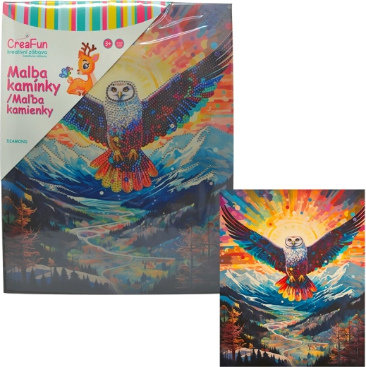 Diamantmaling – ugle 27 × 33 cm
