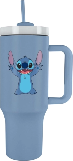 Rejsekrus med sugerør Lilo og Stitch blå 1200 ml