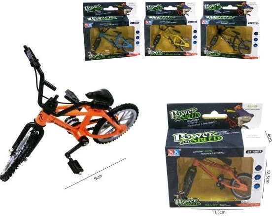 Mini metal-fingercykel 9 cm med 4 hjul
