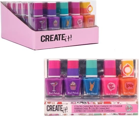 Create it! farveskiftende neglelak – sæt med 5 stk.