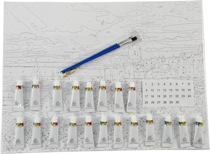 Let maling med nummereret lærred