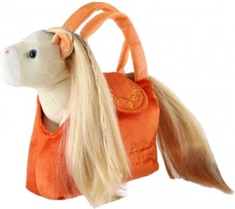 Plys-taske med lille hest – orange