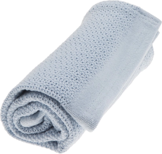 VINTER & BLOOM tæppe i økologisk bomuld Soft Grid True Blue
