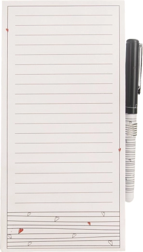 Magnetisk notesblok til køleskabet med pen Hjerter