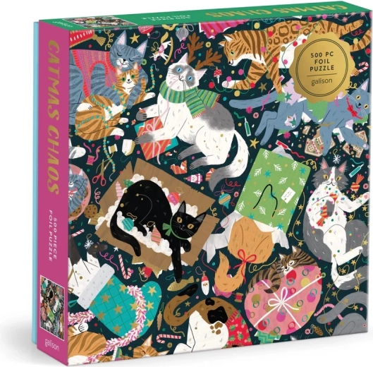 Galison foliepuzzle Julekatte 500 brikker