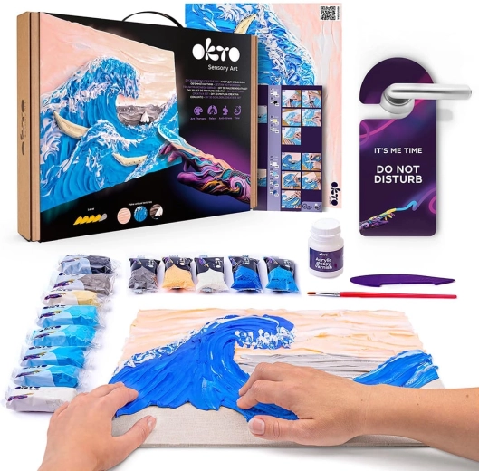 OKTO Sensoty Art kreativt sæt Den store bølge ud for Kanagawa 30 × 40 cm