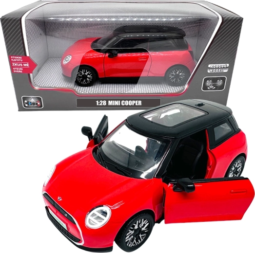 Metalmodelbil 1:28 Mini Cooper rød