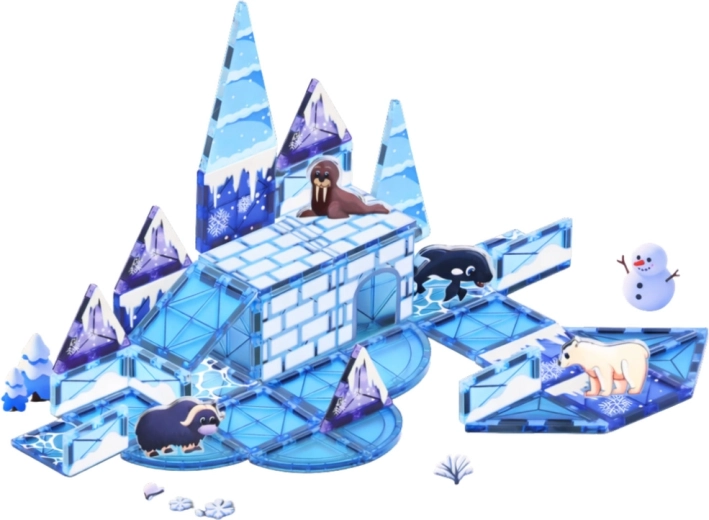 Gennemsigtige blå paneler som is