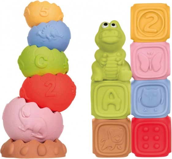 Montessori byggesæt og sansepyramide 13 stk