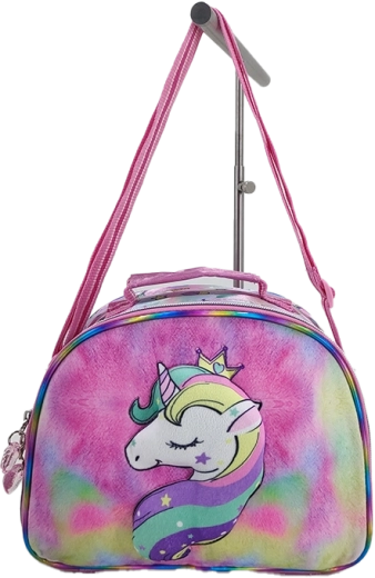 Pigetaske med regnbueenhjørning 25 cm